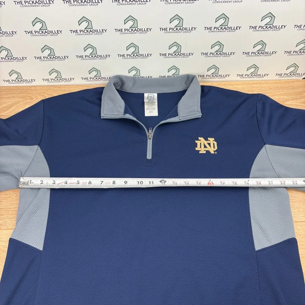 Proedge Notre Dame Fighting Irish Quarter Zip Pullover Navy Blue Mens Large L